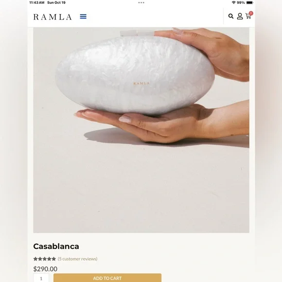 The Casablanca White Pearlized Bag - Picture 2 of 4